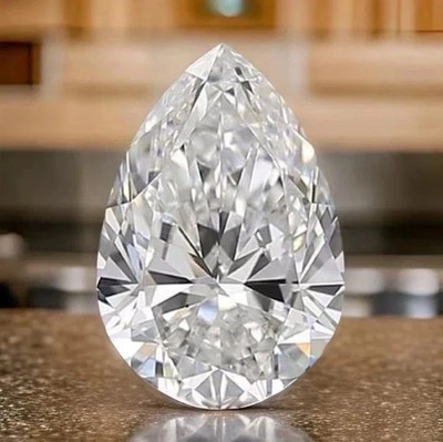 1.10 CT Natural White Diamond Pear Cut 6x8 mm VVS1 D Grade Certified Stone Q21