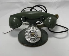 Vintage MOSS GREEN Bell System Western Electric Cradle Phone USA Parts Repair
