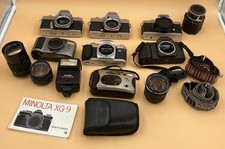 Lot of Minolta XG 9, SRT-SC II, SRT-201 Camera Bodies  Canon AL-1, T50  More