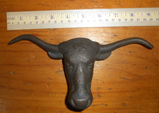 BRONZE TEXAS LONGHORN BULL; 9 X 4 INCHES; RARE ADVERTISING