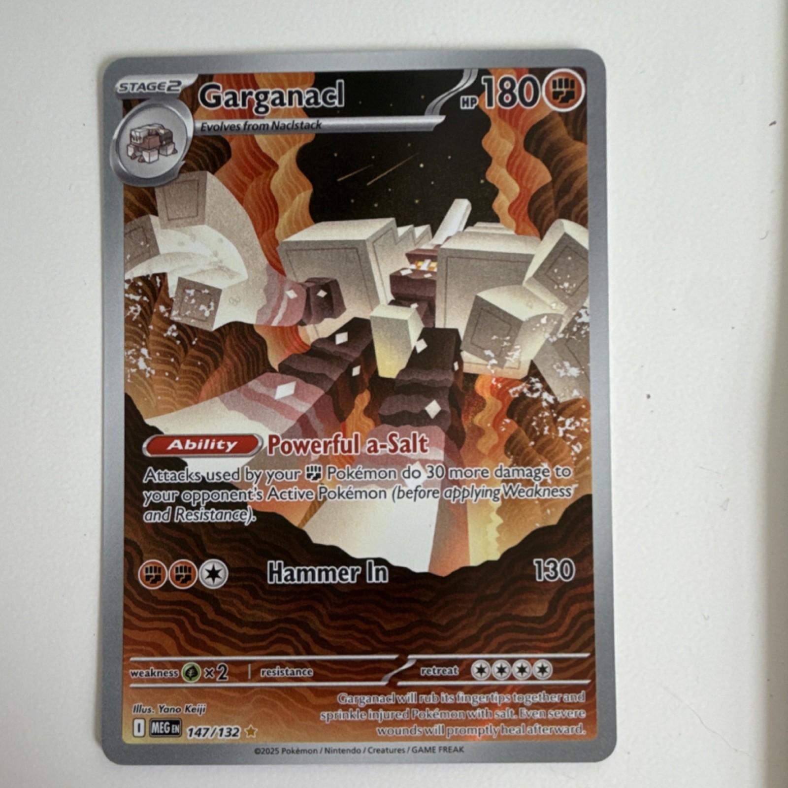 Pokémon Garganacl 147/132 Me01 Mega Evolution Illustration Rare Stage 2 Holo