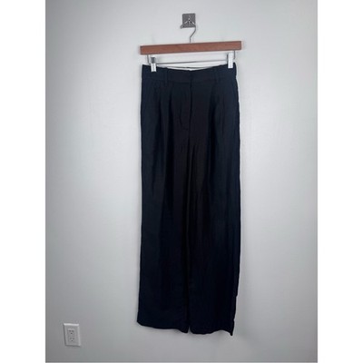 Aritzia Wilfred Women Effortless Linen Blend Black Pant Size 2
