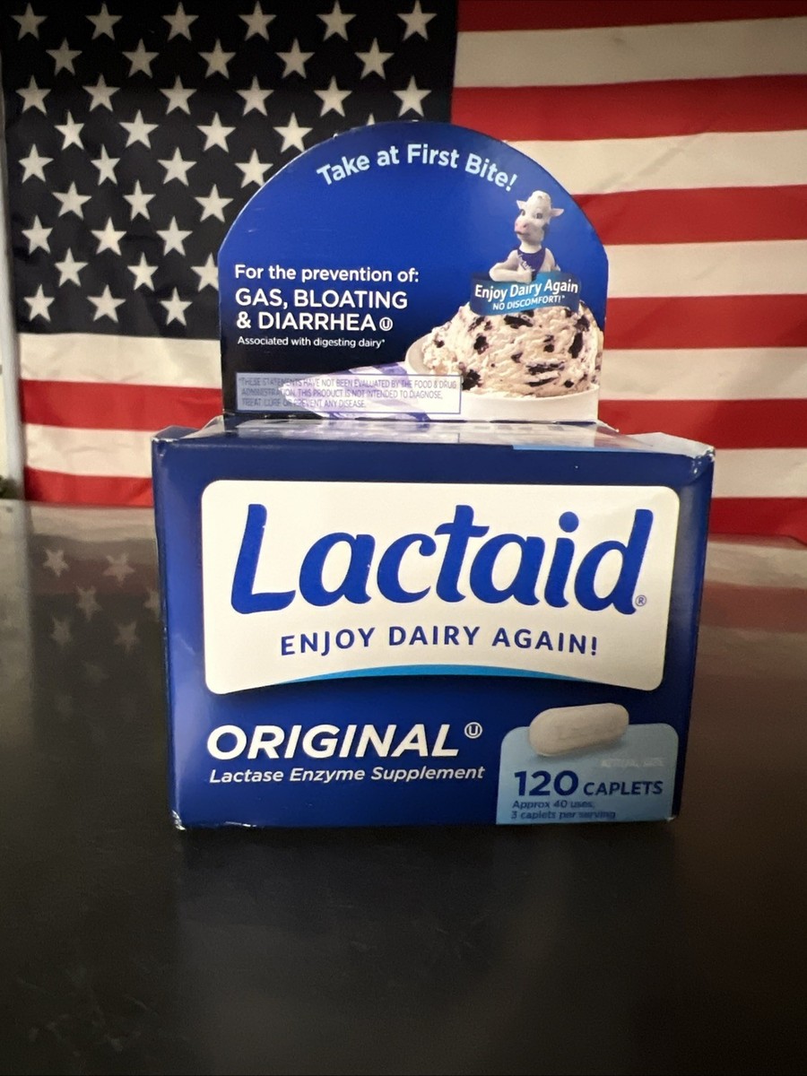 LACTAID Original Lactase Enzyme Supplement - 120 Caplets for sale