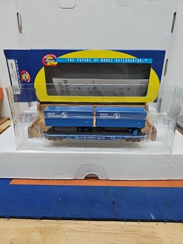 HO ATHEARN 92400 50' COCHE PLANO DOS REMOLQUES 25' GRAN NORTE 60257 AZUL CIELO | Zustand: New