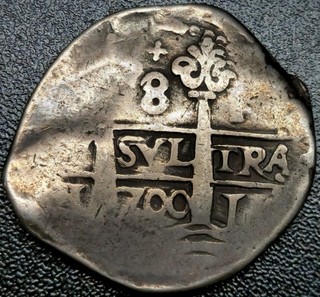 8 Reales 1700 LH Re Carlo II Coloniale Cob Coinage Taglio Perù Data Rarissima!