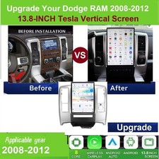 For Dodge Ram 1500 2500 3500 2008-2012 Android 13.0 Tesla Screen GPS Navi Stereo