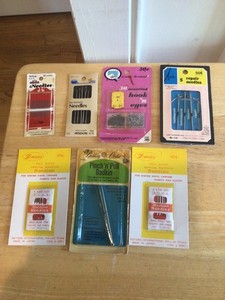 Vtg lot 7 pkgs different Sewing Needles,machine,Daisies,Risdon,,Dritz,awardee