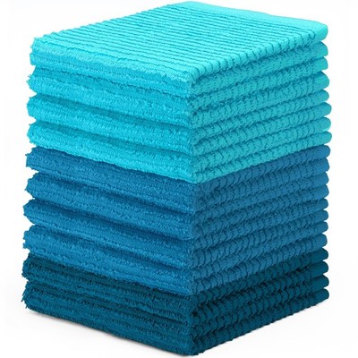 DecorRack 10 Pack 100% Cotton Bar Mops, 12 x 12 inch 10 Pack, Turquoise Set
