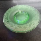 Depression Era Fostoria Royal Uranium Vaseline Glass Four Saucers
