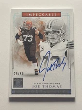 2019 Panini Impeccable Joe Thomas Immortal Ink /50 II-JT Autograph On Card Auto