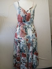 L'ATISTE Floral Sleeveless Maxi Dress with Tiered Skirt Flowy Size Small