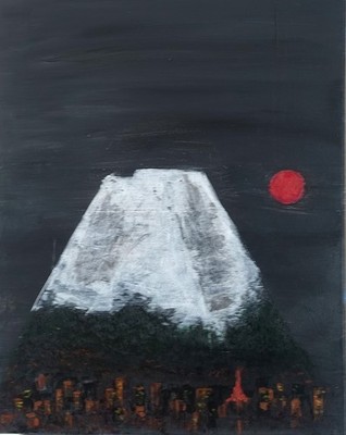 Contemporary Modern Painting, Mount Fuji, Tokyo, Japan Fine Art Print 8*10 inch