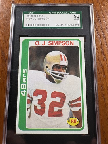 1978 Topps #400 O. J. Simpson SGC 96 MINT 9 Buffalo Bills NFL