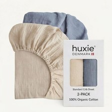 Crib Sheets   Organic Cotton Muslin Fitted Crib Sheet   Standard Size for Bab...