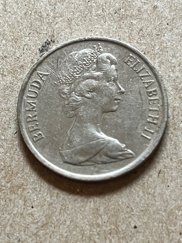 1981 Bermuda Twenty Five Cents Coin Longtail Bird Elizabeth II