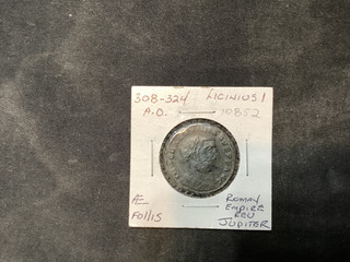Roman Empire (Licinius) 308 324 A.D. AE Follis Rev Jupiter Nice Coin. #10852