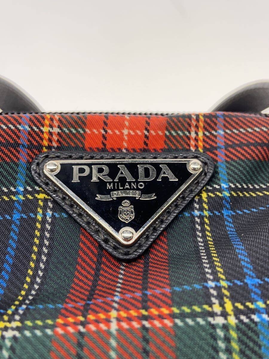 PRADA Tote Bag Nylon RED Check thumbnail 5