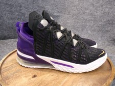Nike Lebron XVIII 18 CQ9283-004 Lakers Mens Size 10.5 Black Purple Gold Sneakers