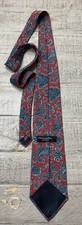 Vintage Christian Dior Monsieur Tie. Red White and Blue Paisley Print USA Made