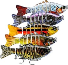 Señuelos de pesca para lubina, trucha, señuelos de superficie multiarticulados