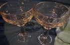 Vintage Clear Glass Champagne Coupe Glasses Textured Bowl Set of 2 Cocktail Bar — photo 1
