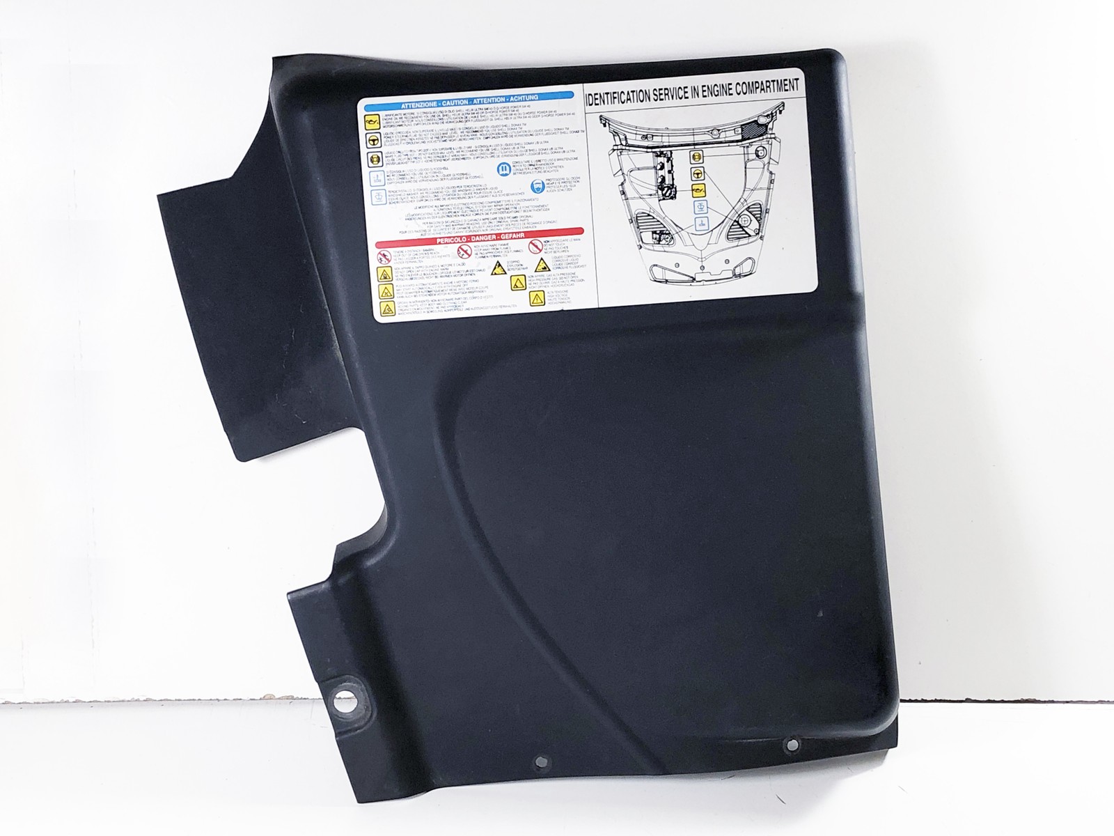 03-13 Maserati Quattroporte M139 Right Passenger Engine Bay Cover Trim Panel OEM
