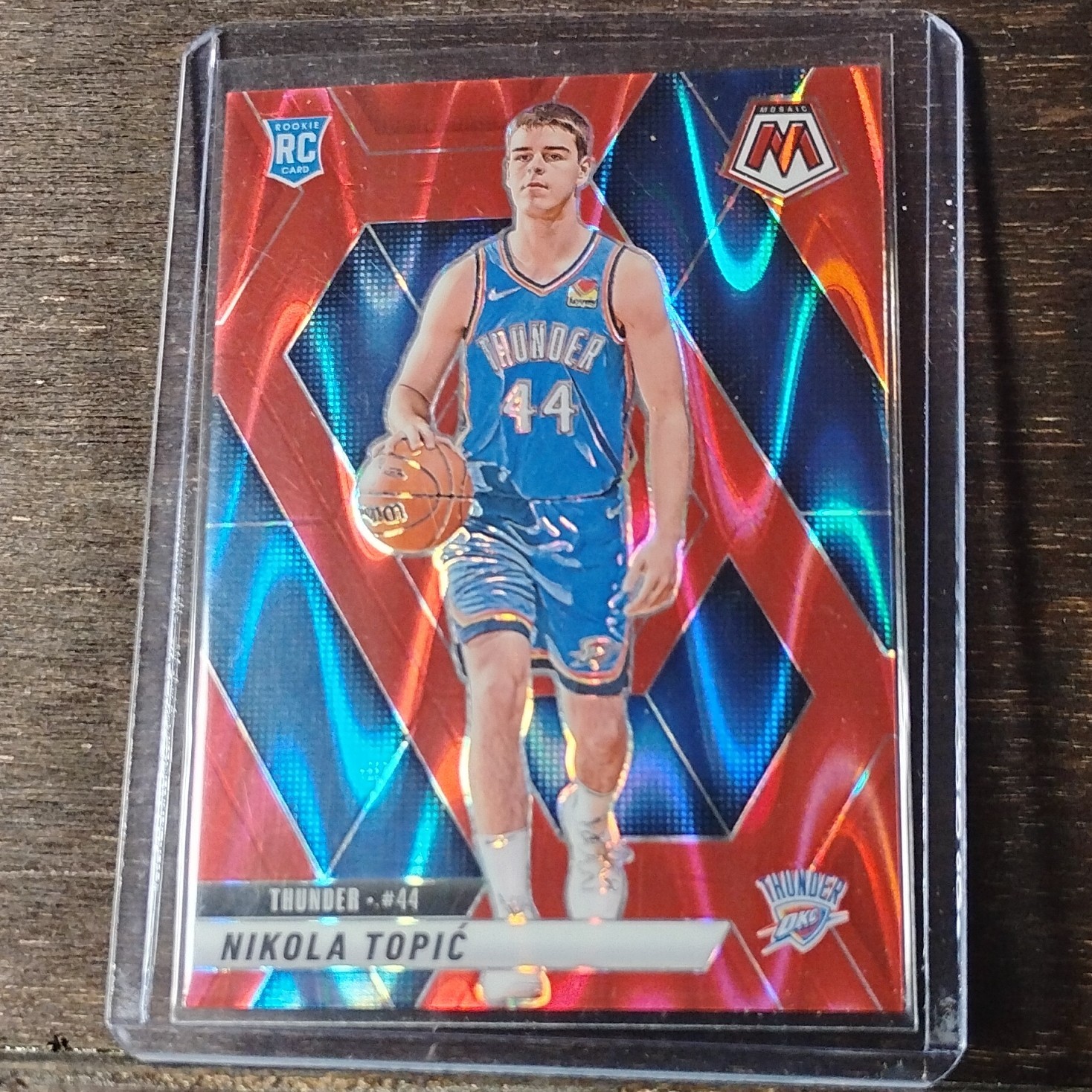 Panini Mosaic 2024-25 Nikola Topic Rookie #242 Red Seismic Prizm /299 Thunder