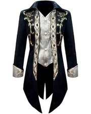 Men's Black 2-Piece Suit Floral Embroidered Western Wedding Prom Slim