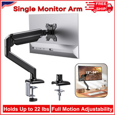 Single Monitor Arm For 13-34 inch Screens, Adjustable Gas Spring Monitor Mount