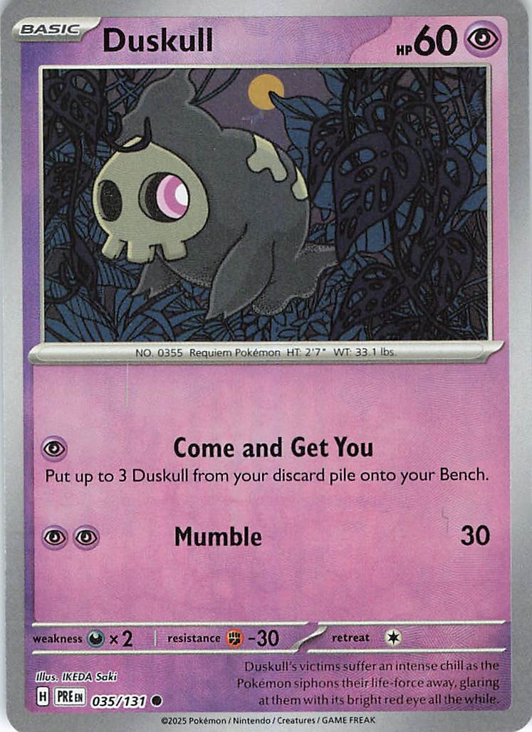 Duskull (Poke Ball Pattern) Common SV: Prismatic Evolutions 035/131 NM