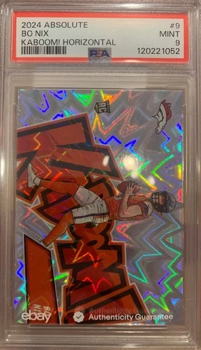 2024 Absolute Bo Nix RC Kaboom! Horizontal #9 PSA 9