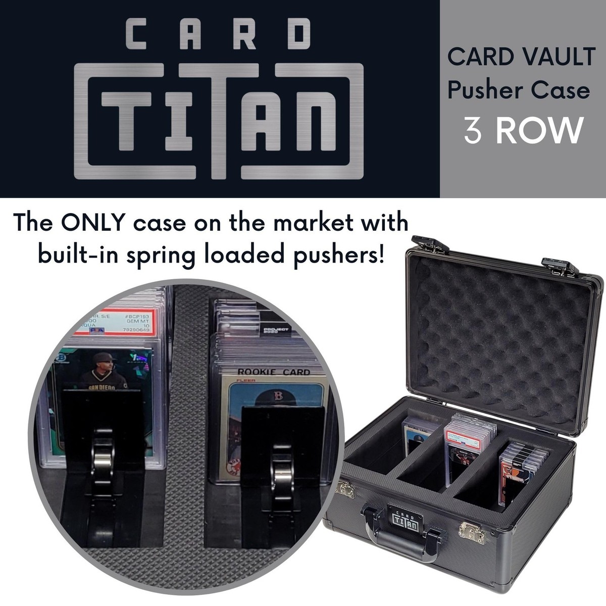 Vault Trading Card Storage Box - Lockable Sports Cards Hard Case