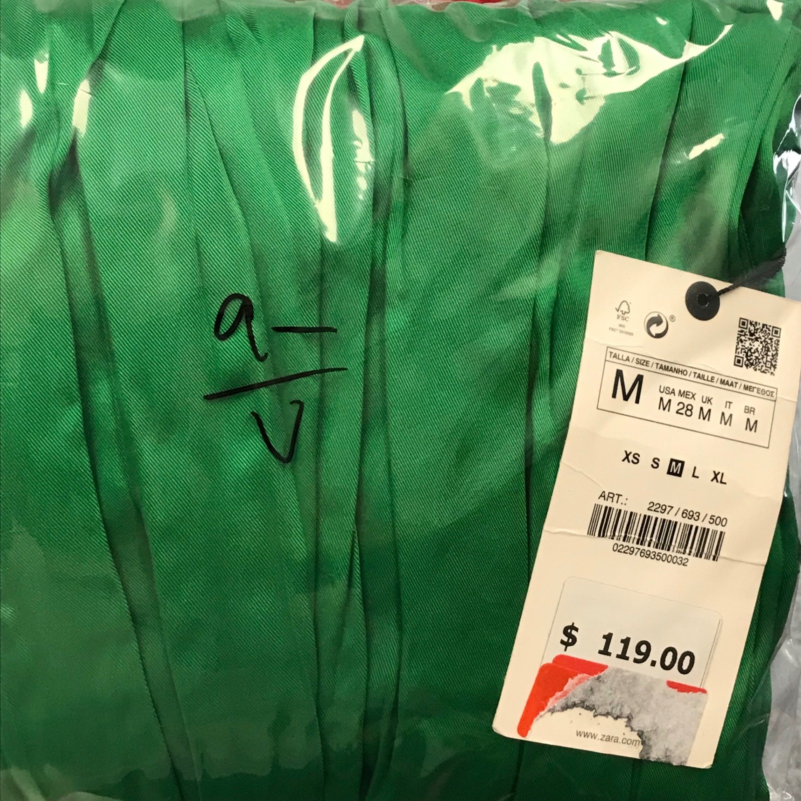 New Zara Green Midi Dress M Pleated Voluminous Puff Sleeve Crew Neck Satin Flowy thumbnail 11