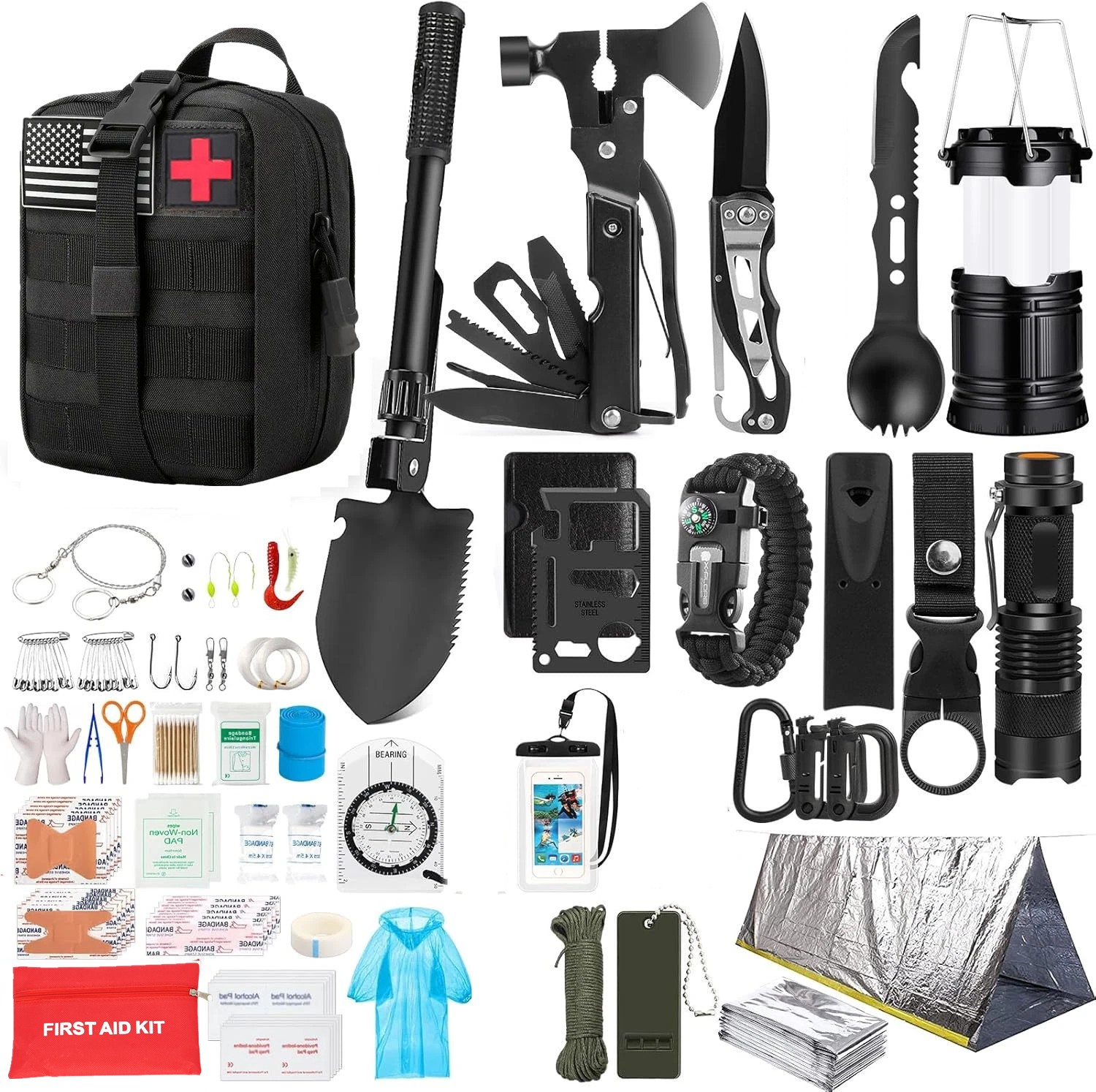 Emergency Survival Kit First Aid Bug Out Military Prepper Kits Set