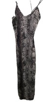 Women’s Small Bodycon Maxi Dress Animal Print Spaghetti Strap Stretch