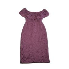 Windsor Size Small Rasberry Pink Lace Off Shoulder Lined Midi Dress