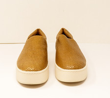 NEW Vince Women's Warren Genuine Leather Perforated Slip On Platform Sneakers