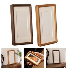 Cornice portafoto finitura noce legno massello 10x30 cm per esposizione casa o u