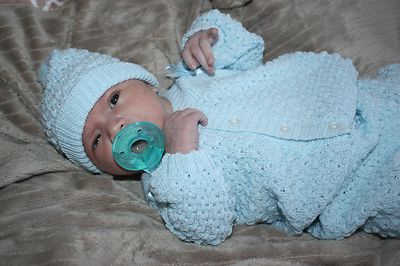 ADORABLE Knit Baby Doll Outfit For Reborn BLUE