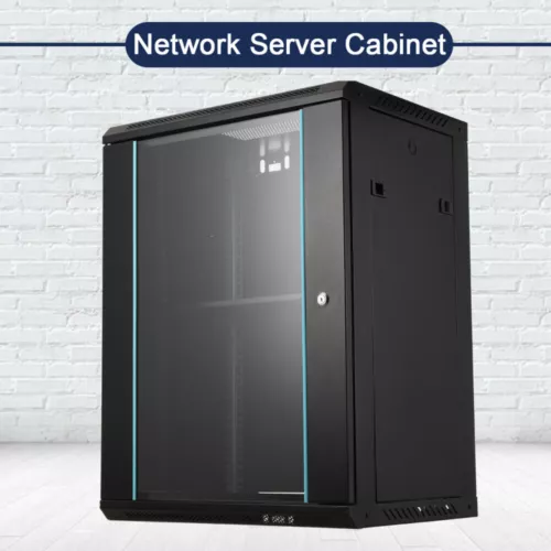 15 HE Wandmontage Netzwerk Server Rack Schrank Gehäuse 19" Glastürschloss DE