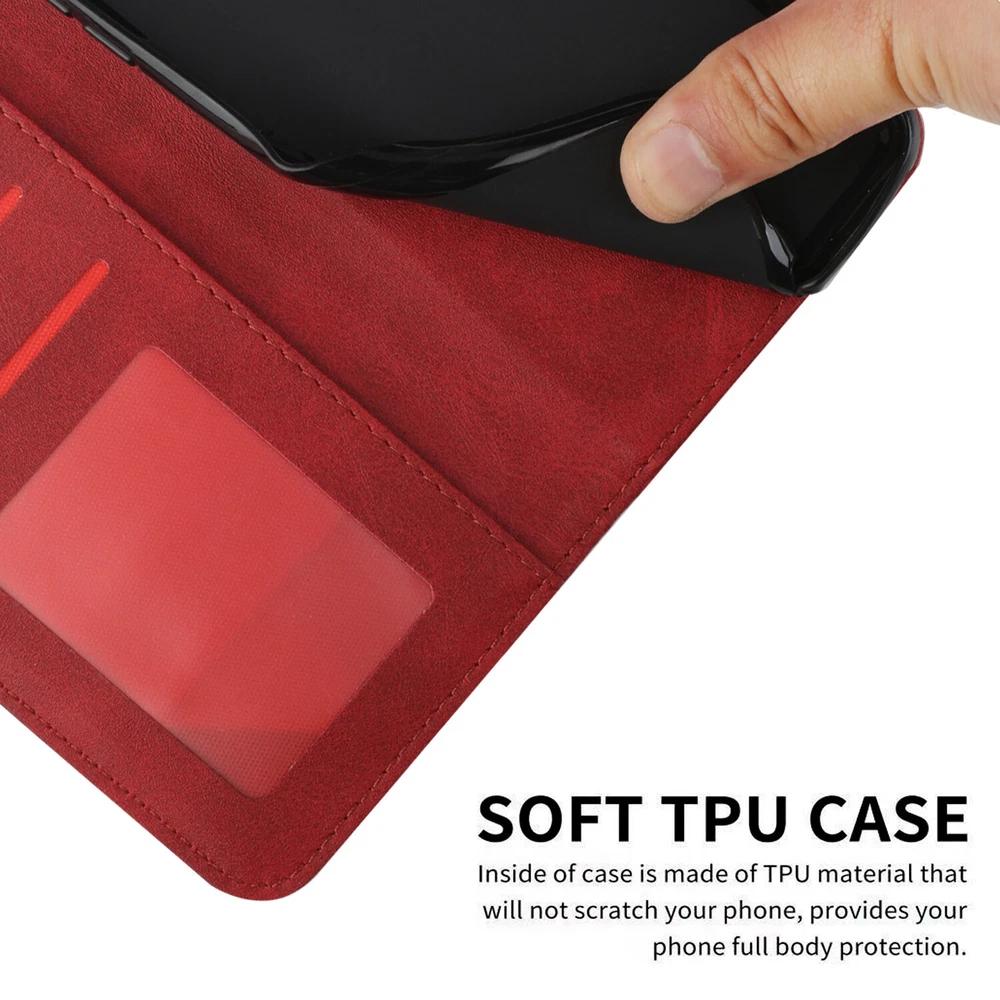 Durable Leather Wallet Stand Case for iPhone 16 15 14 13 12 11 Pro Max Plus