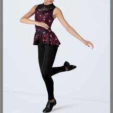 Weissman Dance Costume Jumpsuit Unitard Style 14175 Save Your Tears Medium Child