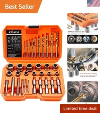 39PCS Screw & Bolt Extractor Set with Left Hand Drill Bit Set, Multi-Spline E...