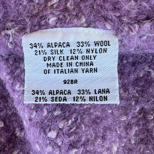 Eileen Fisher Italian Yarn Alpaca Wool Blend Chunky Knit Sweater Jacket Plum PS - Picture 15 of 15