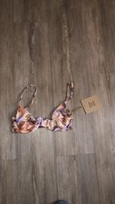 Stone Fox swim retro conch bikini top pastel petal bralette size XS NWT