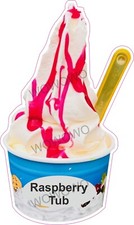 Ice cream van sticker Raspberry sauce tub whippy sundae trailer cafe decal