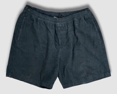 $298 John Elliott Men's Black Cotton Relaxed Corduroy Shorts Size XL