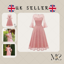 DRESSTELLS Bell Sleeve Lace Dress for Women