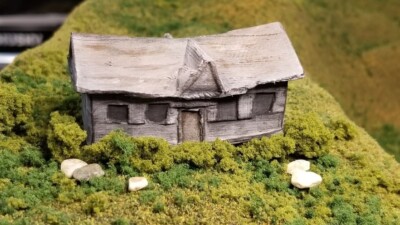 HO Z or N Scale Old Abandoned Unpainted Prairie House Scenery White & Paintable