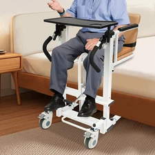 Lift Wheelchair Lift Transfer Chair Patient Hydraulic Lift Chair w/ Table 100kg